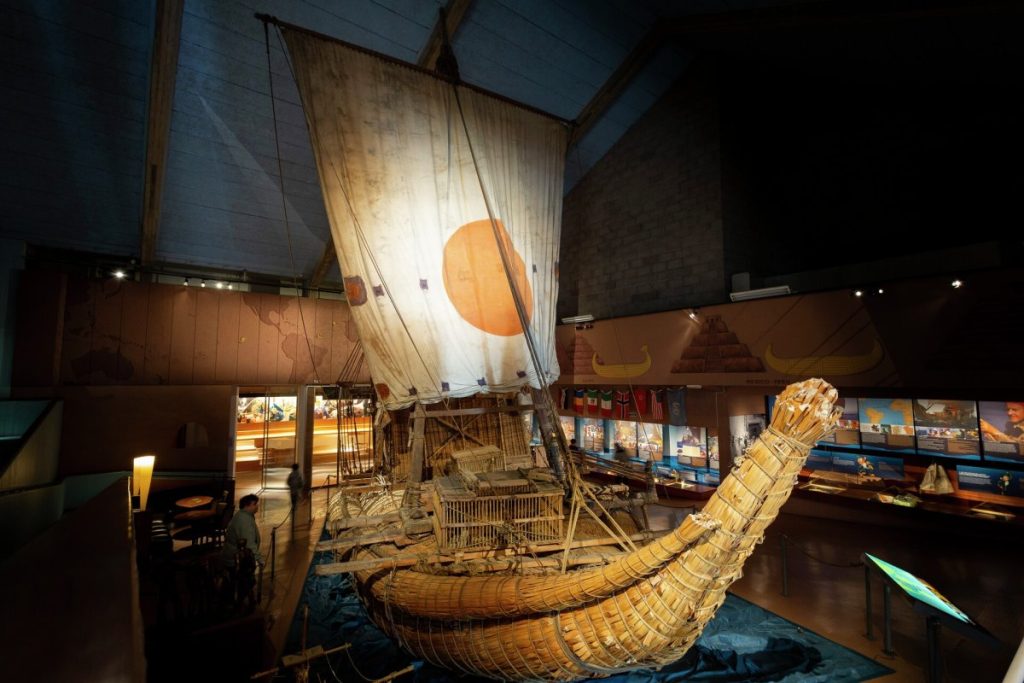  The original Kon-Tiki raft that crossed the Pacific Ocean 