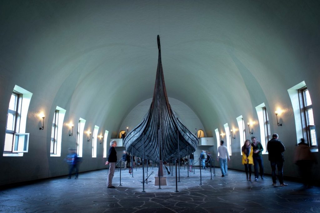 The well-preserved Viking Ship inside the homonym Museum