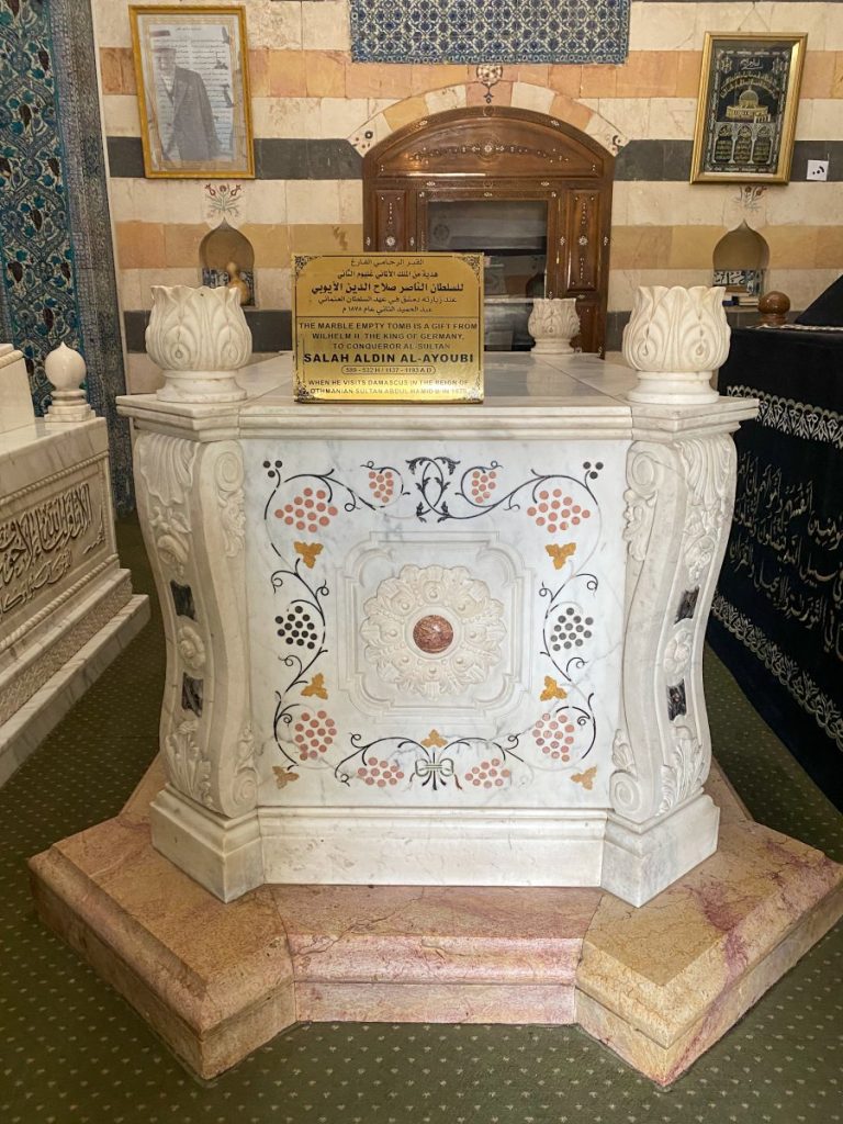 The mausoleum of Salah al-Din. His white marbel tomb