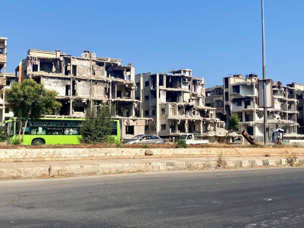 War-torn buildings found somewhere in Syria