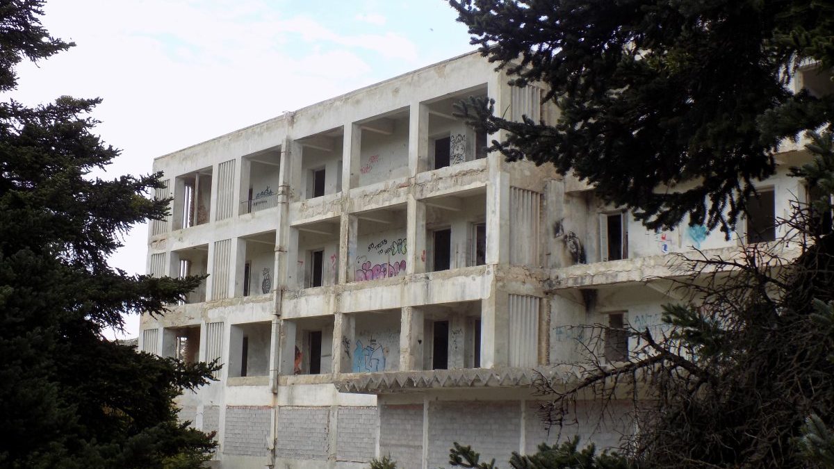 The Parnitha Sanatorium left abandoned. It was built in the late 1910’s to house the tuberculosis patients 