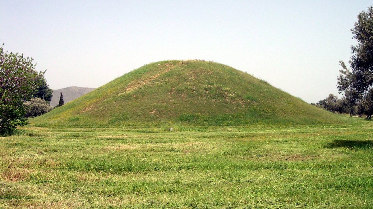 The Marathon Tumulus, home of the bodies buried in the ancient battle of marathon