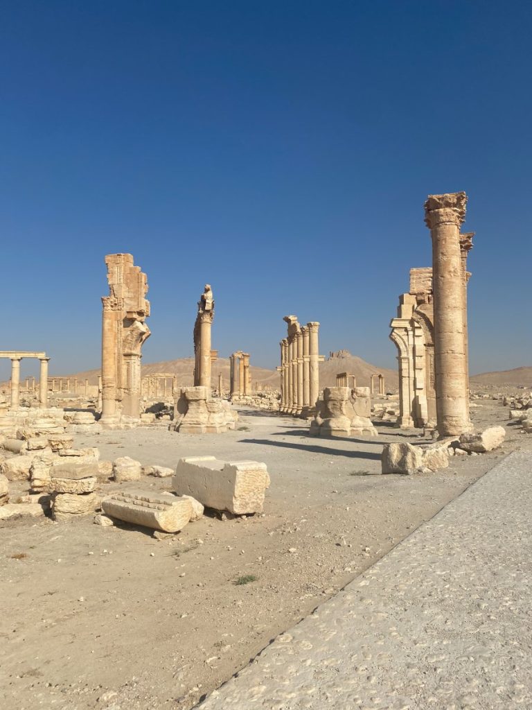 The arch, one of the most famous of Palmyra's ruins, as it was after ISIS
