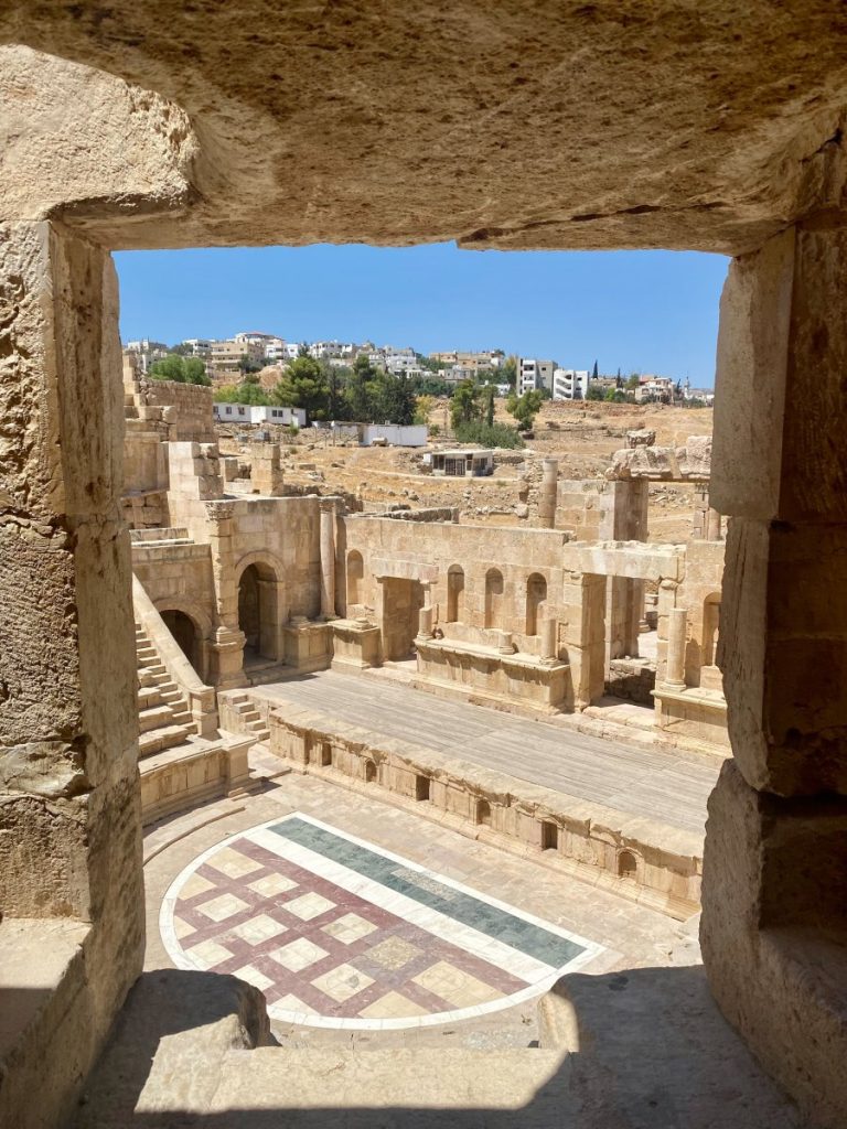 The one of the two ancient theaters in Jerash, Jordan
