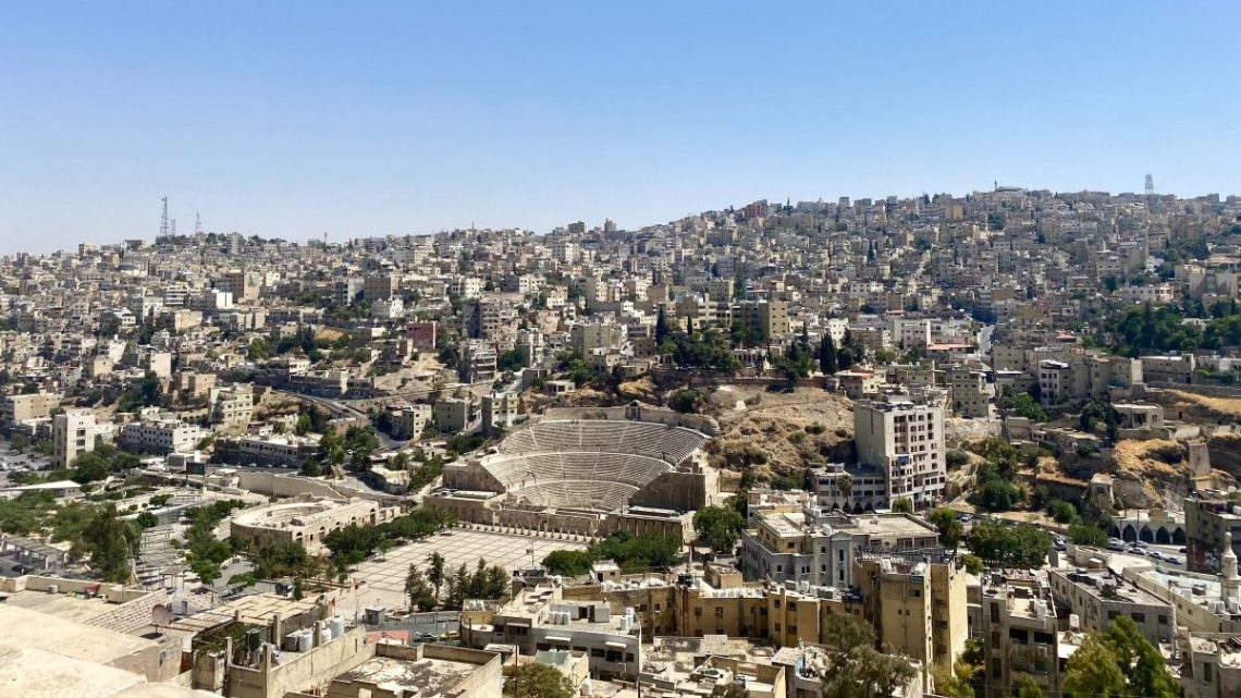 The view of downtown Amman from its amazing citadel