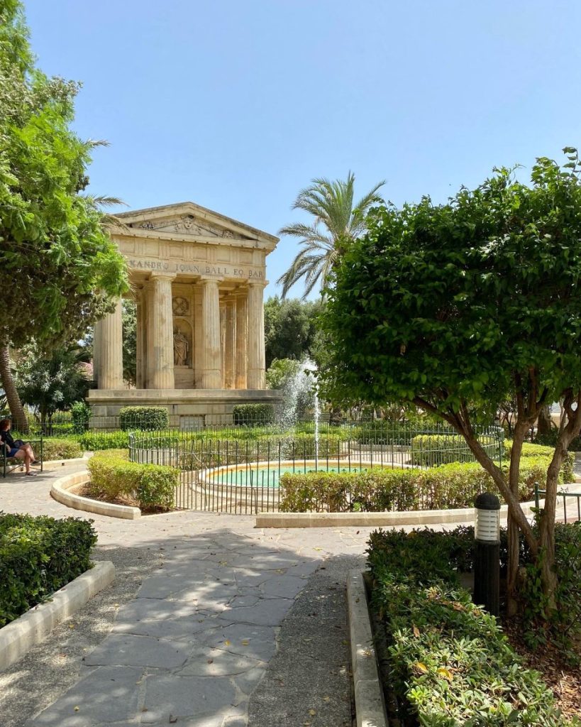 The beautiful Barrakka Gardens in Malta