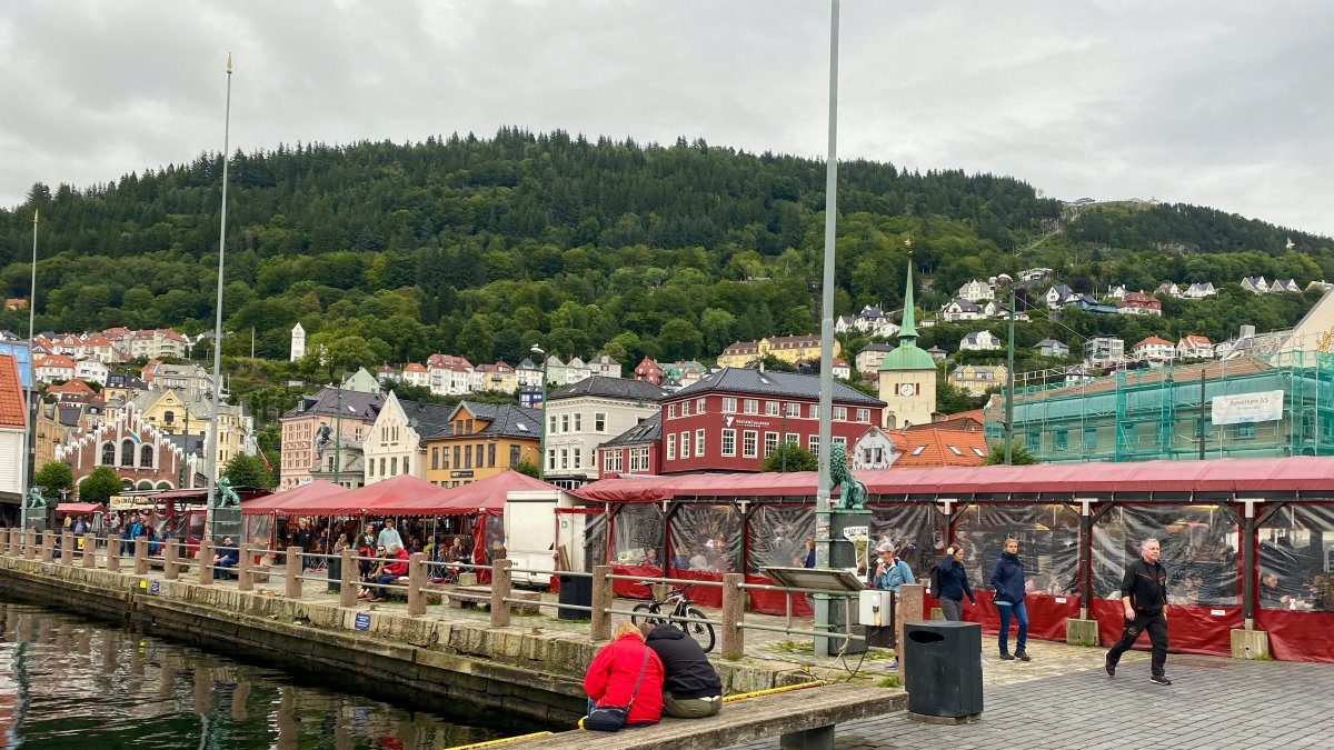 The bergen fish market in the evening