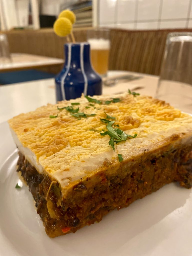 Vegan Moussaka, one of the best things you can try in Mama Tierra