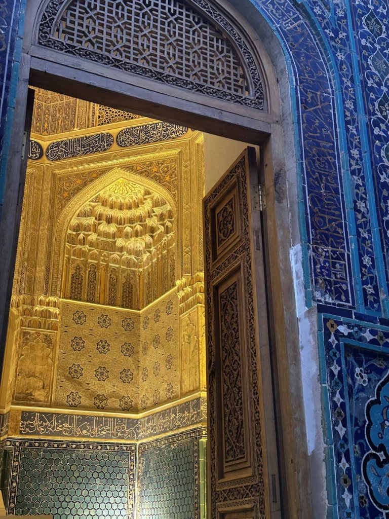 The interior of a tomb at the shah i zinda