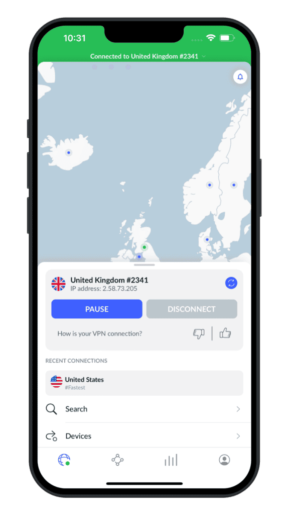 An Iphone Showcasing NordVPN
