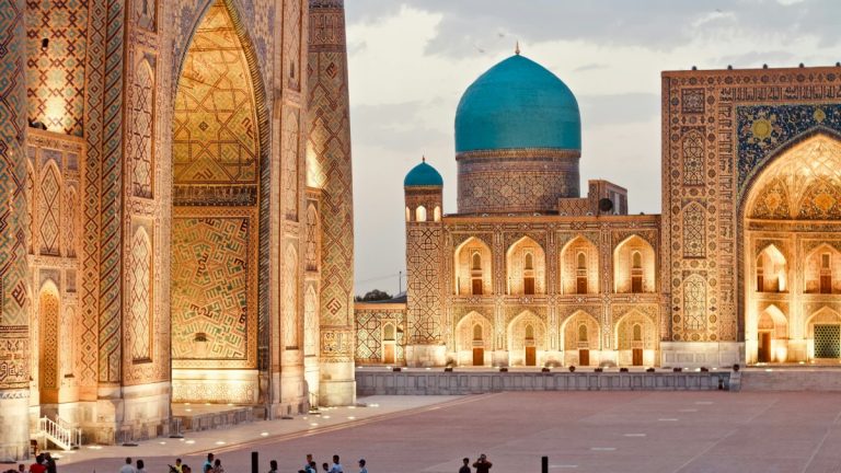 The Views of the Regisatan square in Samarkand, Uzbekistan
