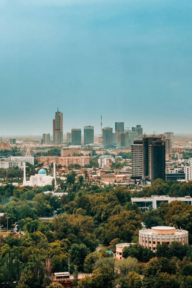 aerial view of Tashkent