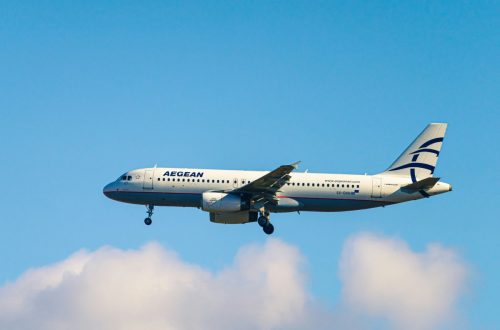 An aegean airlines airplane