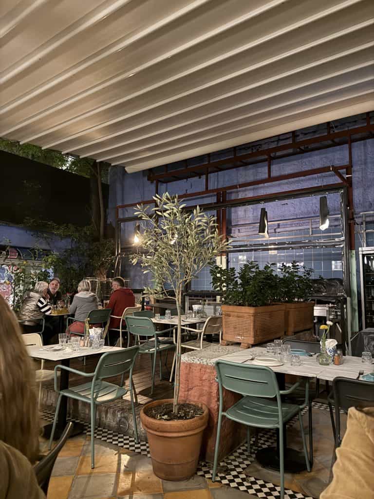 The courtyard of Giantes restaurant in Exarcheia.