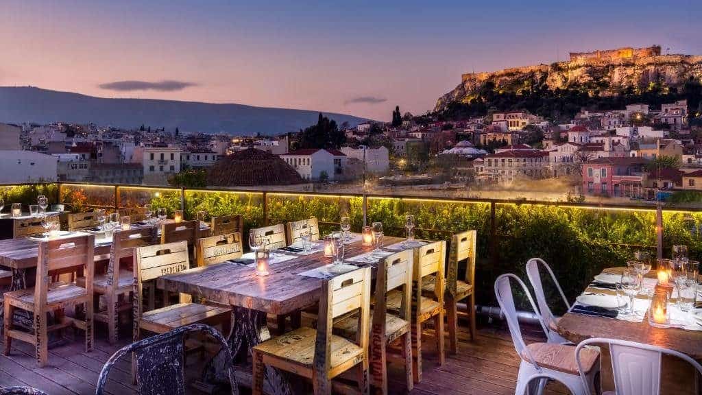 Night Acropolis views from the restaurant of hotel 360 degrees 