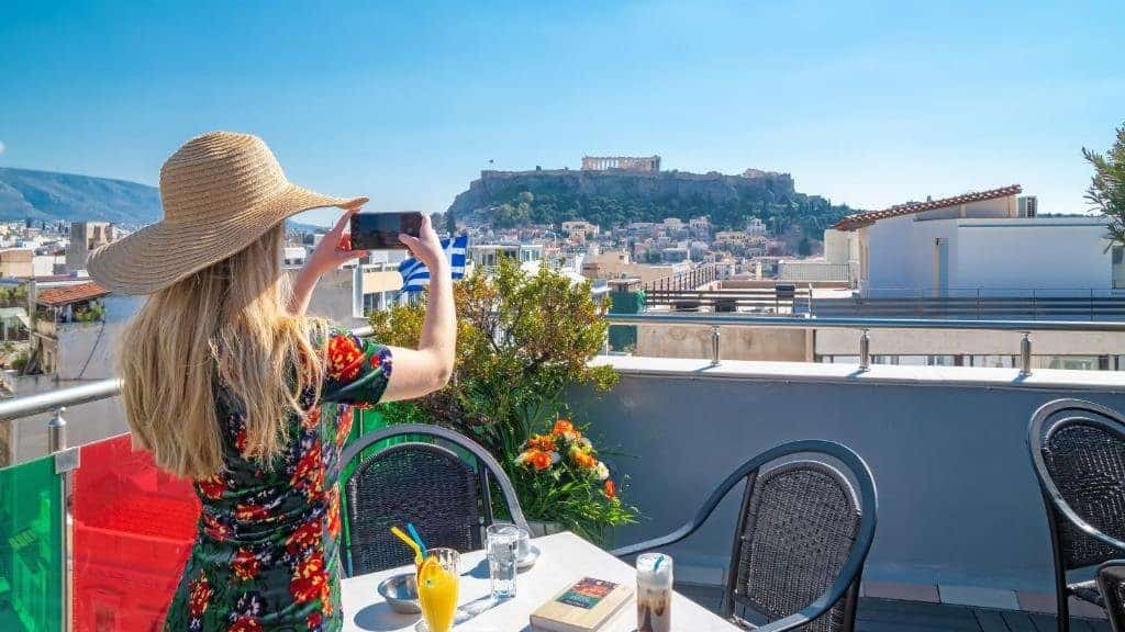 Acropolis views from the restaurant of Attalos hotel 