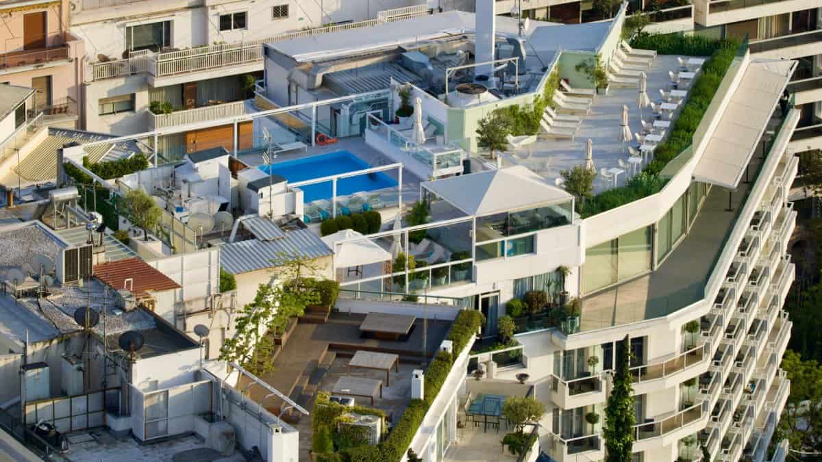 Hotel rooftop in Athens