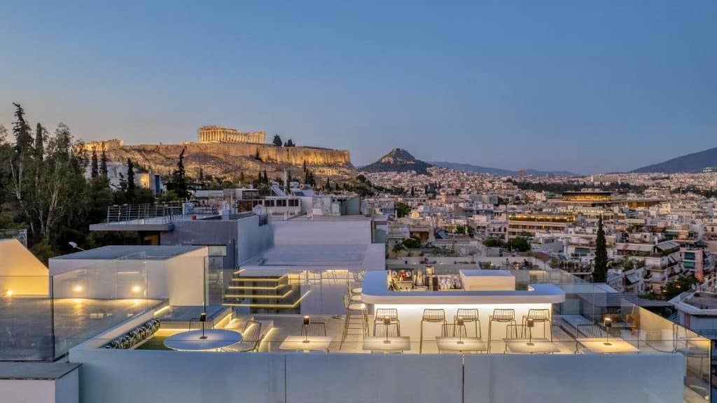 The rooftop of Neoma hotel in Athens