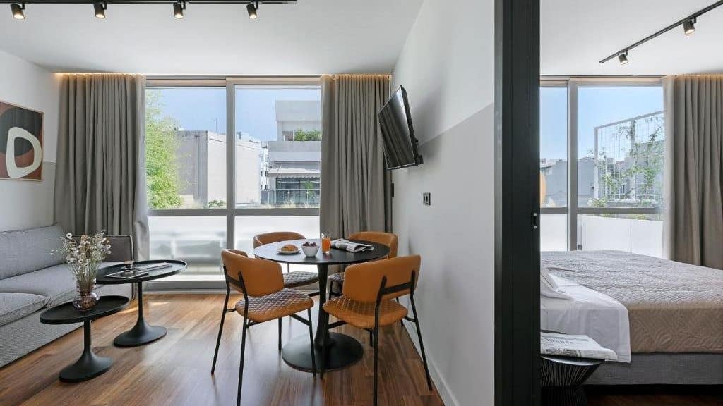 A room at the Athenians art apartments in Athens, Greece