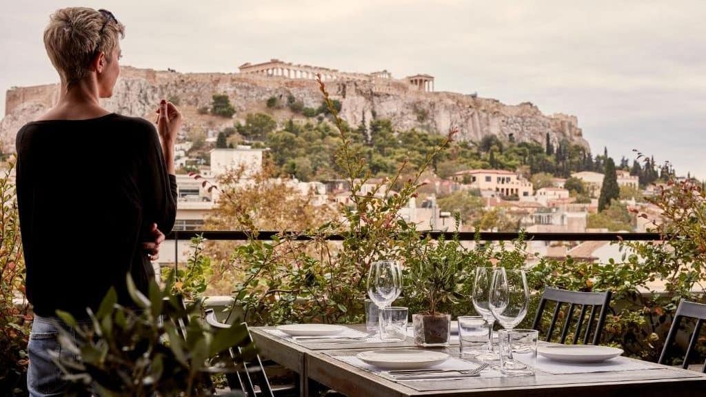 Acropolis views from the restaurant of the Zillers