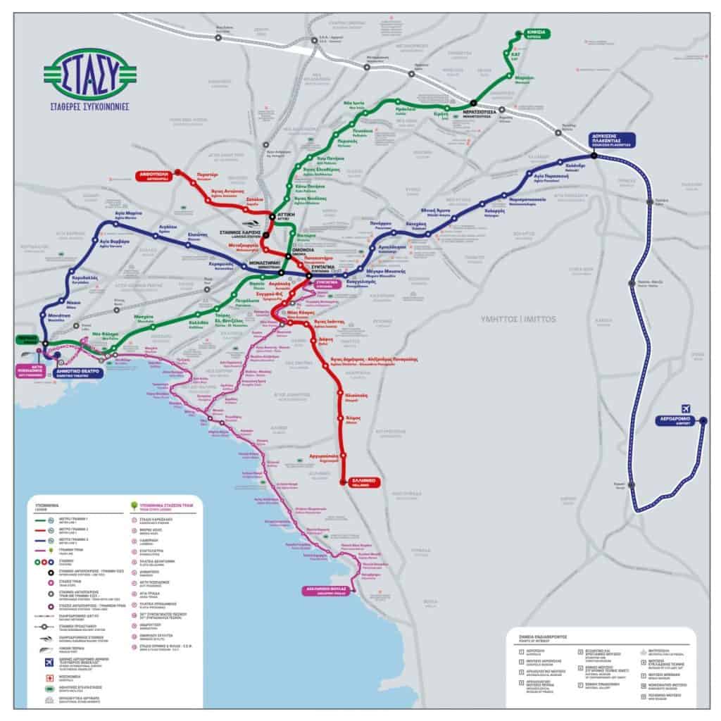 Athens metro map