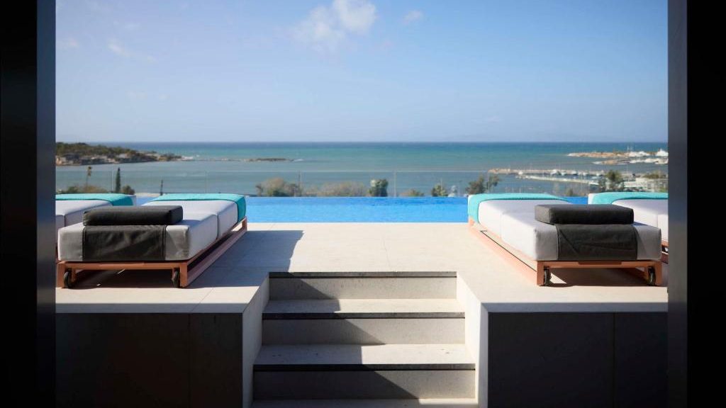 A private pool at Dusit suites Athens